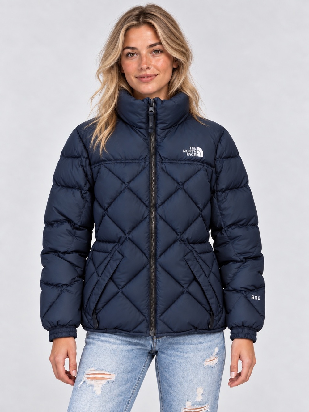 The North Face Women's Black Diamond-Quilt Goose Down Puffer Jacket